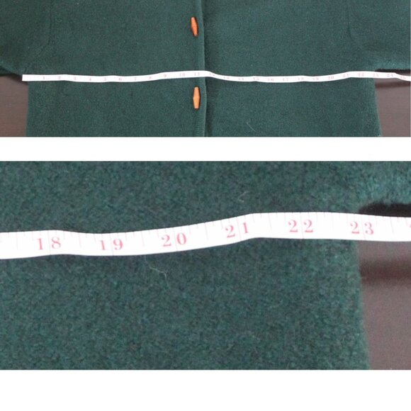 VTG Russ Australia Green Toggle Grannycore Long wool Cardigan Sz Large Christmas - Picture 5 of 7